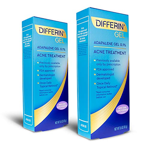 Differin Adapalene Gel 0.1% Acne Treatment, 45 gram, 180-day supply...